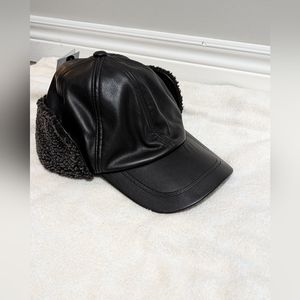 3/$30. George Faux Leather Baseball Cap. fleece lining and ear and neck flap ..